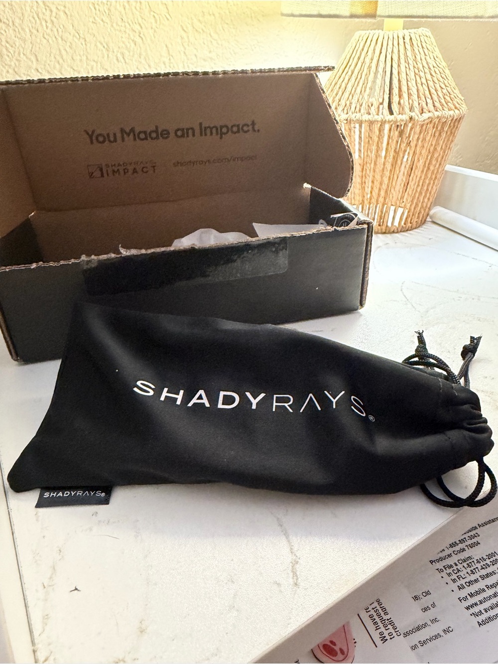 ShadyRays Black Drawstring Sunglasses Pouch
